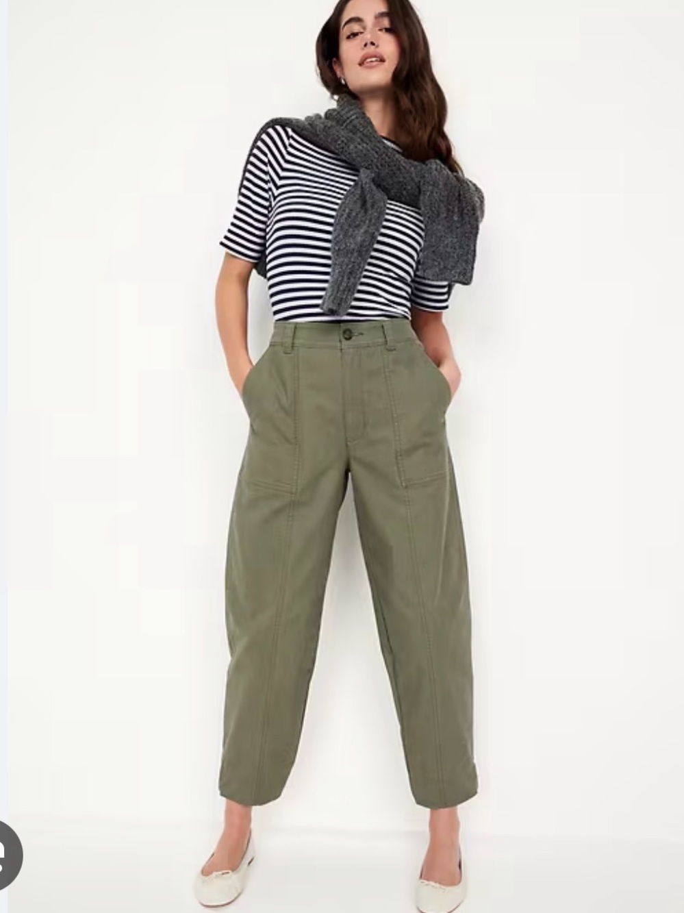 Old Navy High-Rise Barrel Leg pants - Size 12 - Green